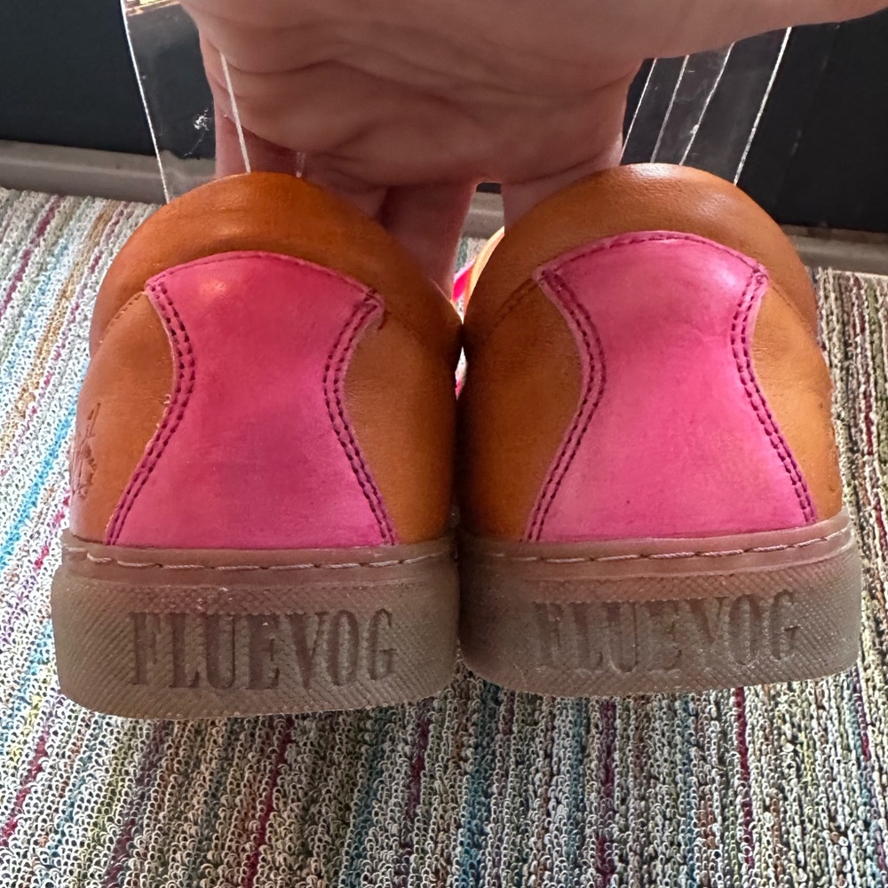 SOLD!! Fluevog  LoPro Fakie pink/orange swirl leather sneaker-M9/W11 (fits LG) - Picture 7 of 16